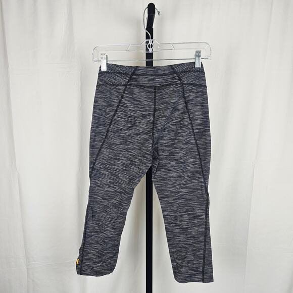Lucy Powermax Hatha Collection Cropped Leggings Women’s M Gray Striped Yoga Gym - Picture 4 of 4